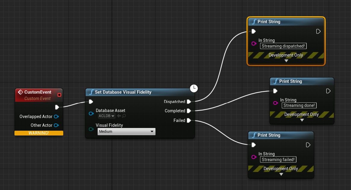 Controlling visual fidelity with UE4 blueprints